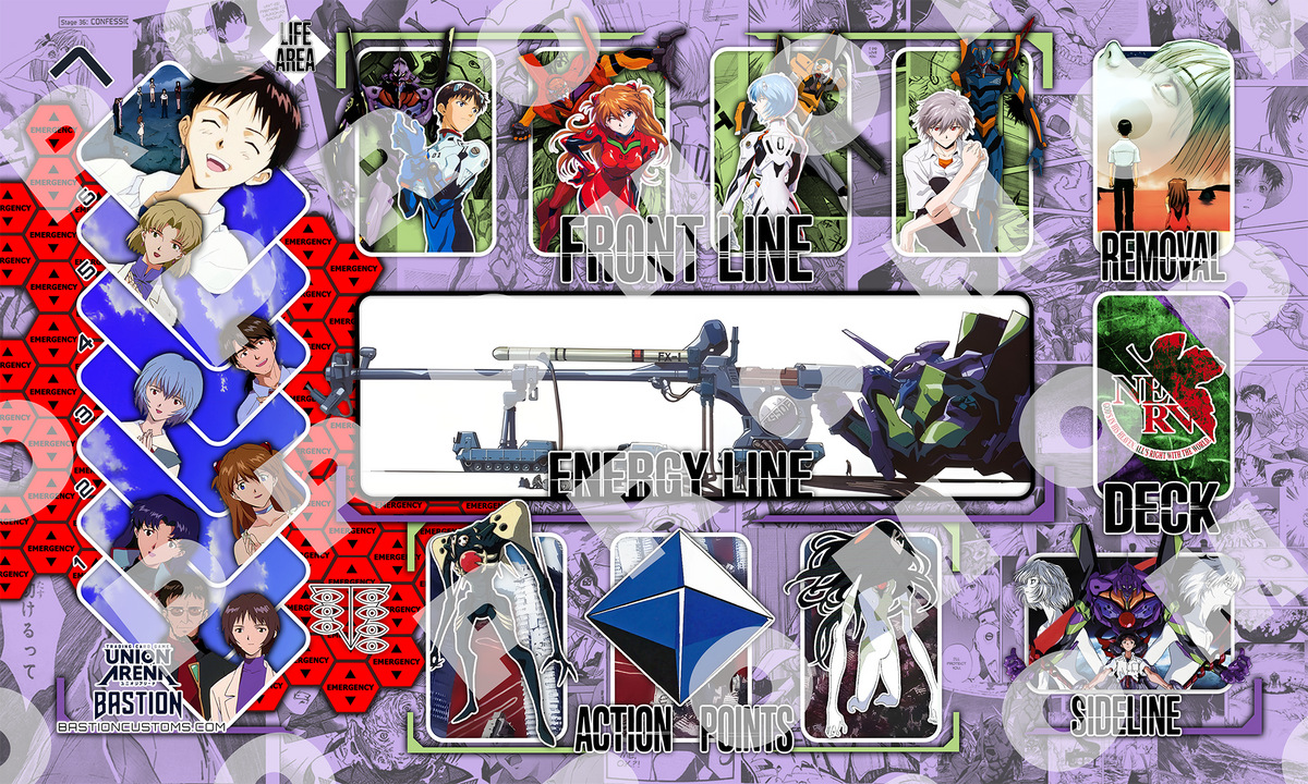 Neon Genesis Evangelion - Union Arena Playmat – BastionCustoms Neon Genesis Evangelion - Union Arena Playmat – BastionCustoms