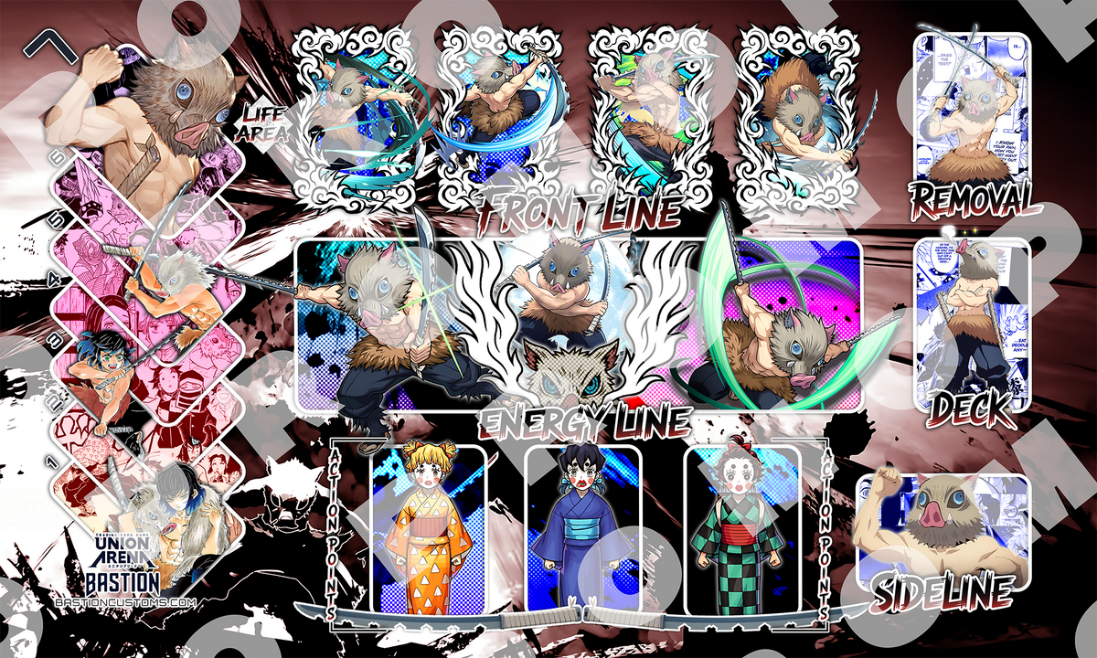 Inosuke Keyboard Mat INOSUKE - Demon Slayer Union Arena Playmat – BastionCustoms