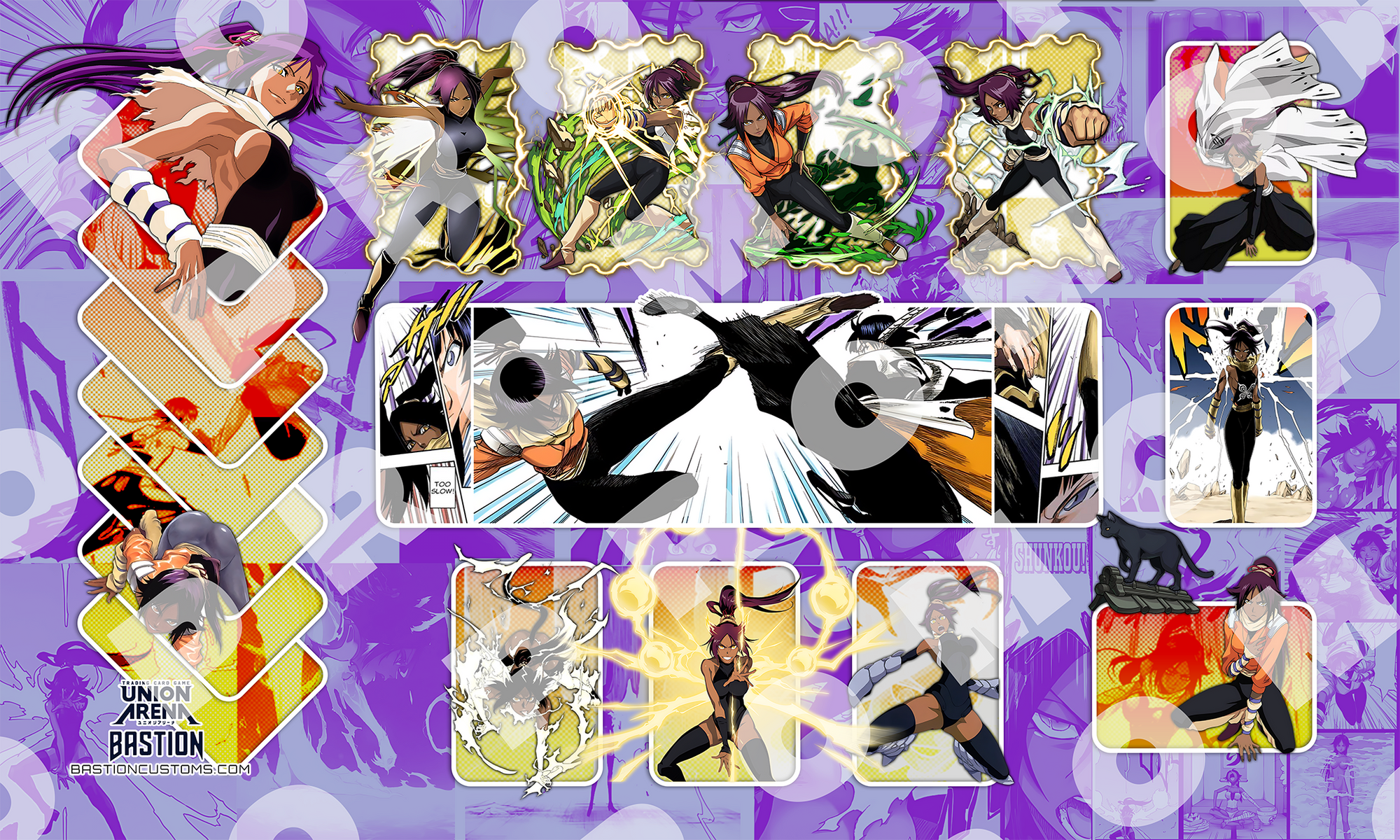 Bleach Yoruichi - Union Arena Playmat – BastionCustoms Bleach Yoruichi - Union Arena Playmat – BastionCustoms